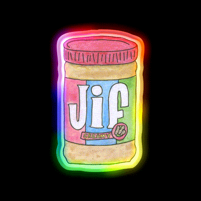 Creamy Peanut Butter Snack Food Led Neon Sign Rgb Color - LED neon sign close-up detail