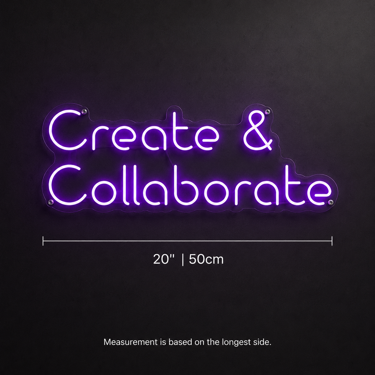 Create And Collaborate Wall Decor LED Neon Sign - 04 Size Image