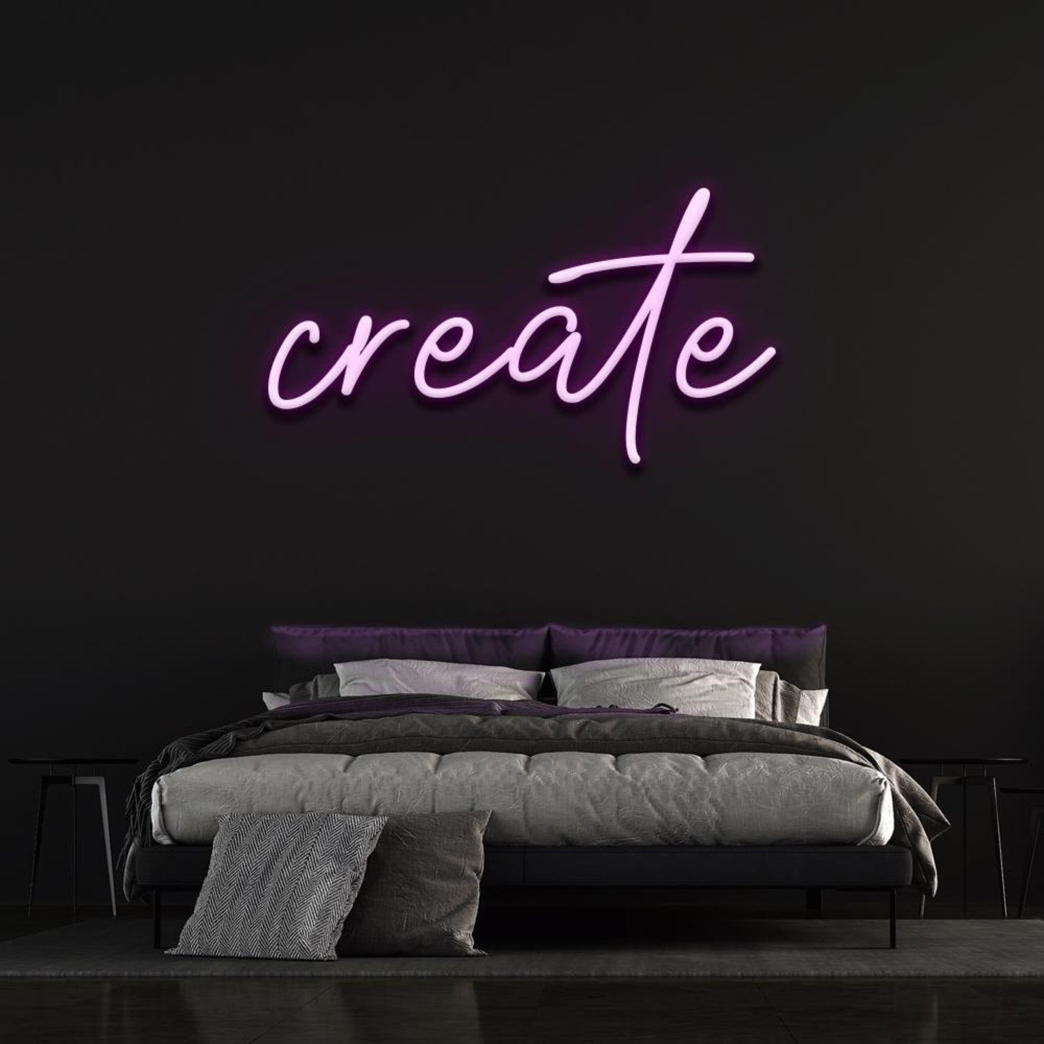 Create Led Neon Sign Light Blue Bedroom Wall Art For Creative Spaces | Shineneon