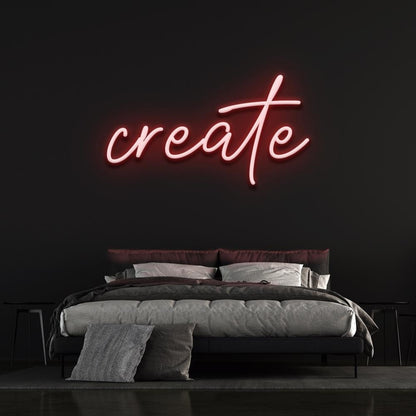 Create Led Neon Sign Light Blue Bedroom Wall Art For Creative Spaces | Shineneon