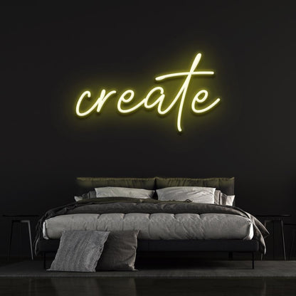 Create Led Neon Sign Light Blue Bedroom Wall Art For Creative Spaces | Shineneon