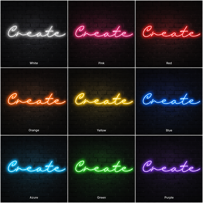 Create Wall Decor LED Neon Sign - 05 Color Grid