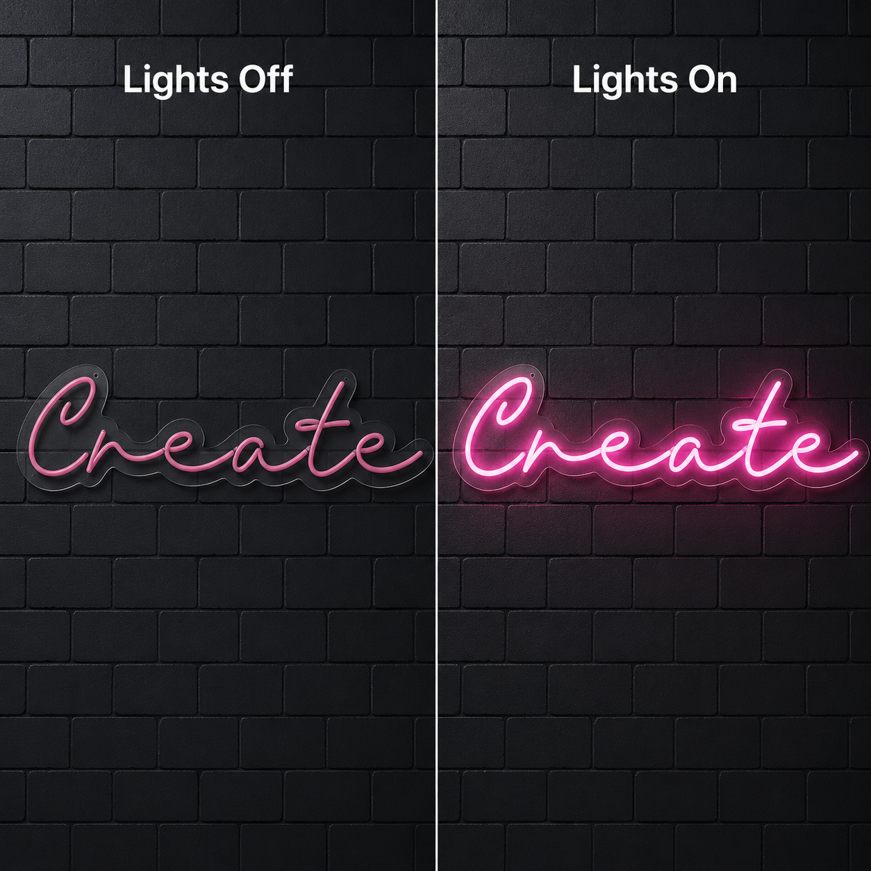 Create Wall Decor LED Neon Sign - 06 Day Night Comparison