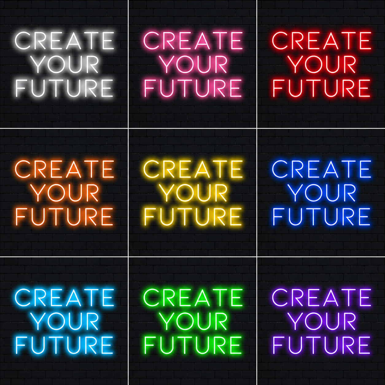 Create Your Future Wall Decor LED Neon Sign - 05 Color Grid