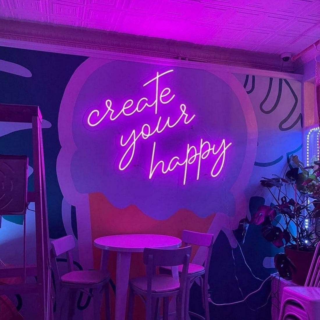 Create Your Happy Led Sign Business Neon Sign