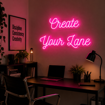 Create Your Lane Wall Decor LED Neon Sign - 03 Real Lifestyle Scene