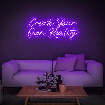 Create Your Own Reality Purple Curvy Led Neon Sign For Modern Home Wall Decor | Shineneon