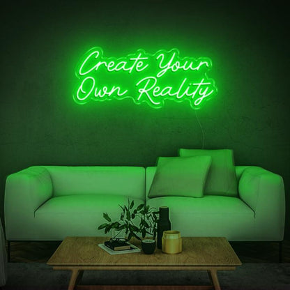 Create Your Own Reality Purple Curvy Led Neon Sign For Modern Home Wall Decor | Shineneon