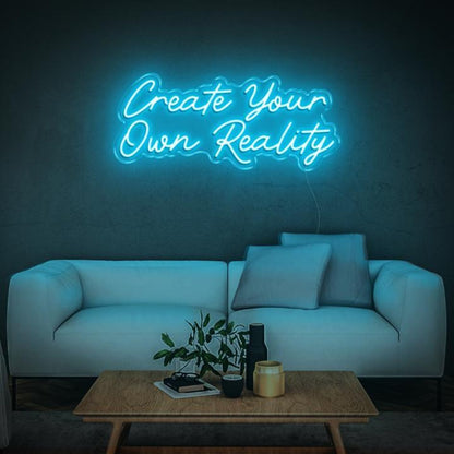 Create Your Own Reality Purple Curvy Led Neon Sign For Modern Home Wall Decor | Shineneon