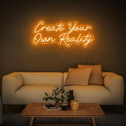 Create Your Own Reality Purple Curvy Led Neon Sign For Modern Home Wall Decor | Shineneon