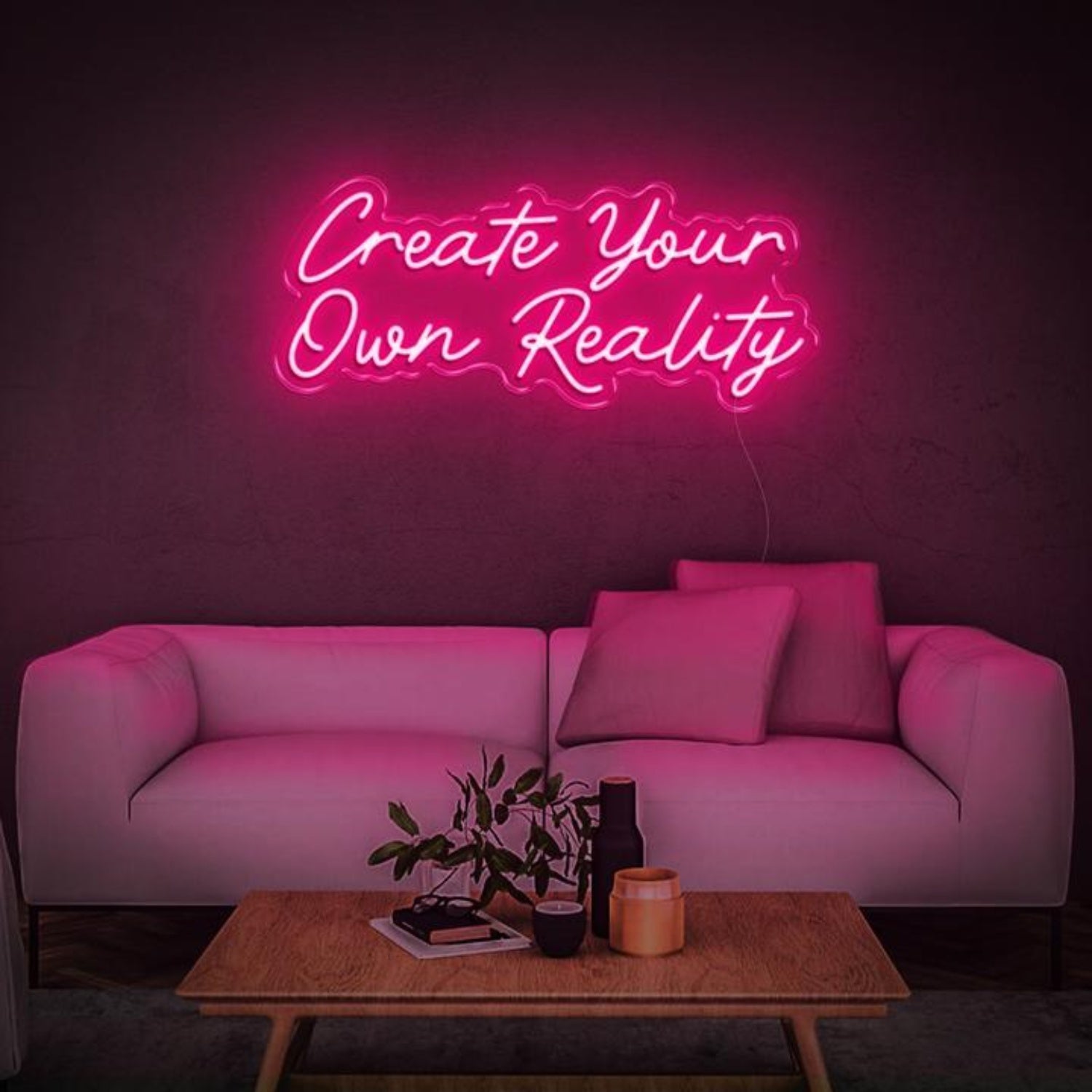 Create Your Own Reality Purple Curvy Led Neon Sign For Modern Home Wall Decor | Shineneon