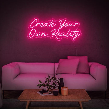 Create Your Own Reality Purple Curvy Led Neon Sign For Modern Home Wall Decor | Shineneon