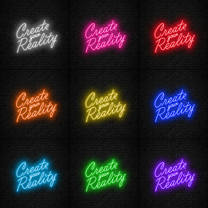 Create Your Reality Wall Decor LED Neon Sign - 05 Color Grid