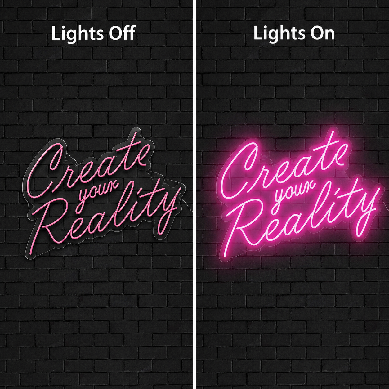 Create Your Reality Wall Decor LED Neon Sign - 06 Day Night Comparison