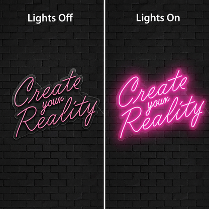 Create Your Reality Wall Decor LED Neon Sign - 06 Day Night Comparison