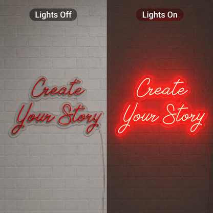 Create Your Story Wall Decor LED Neon Sign - 06 Day Night Comparison