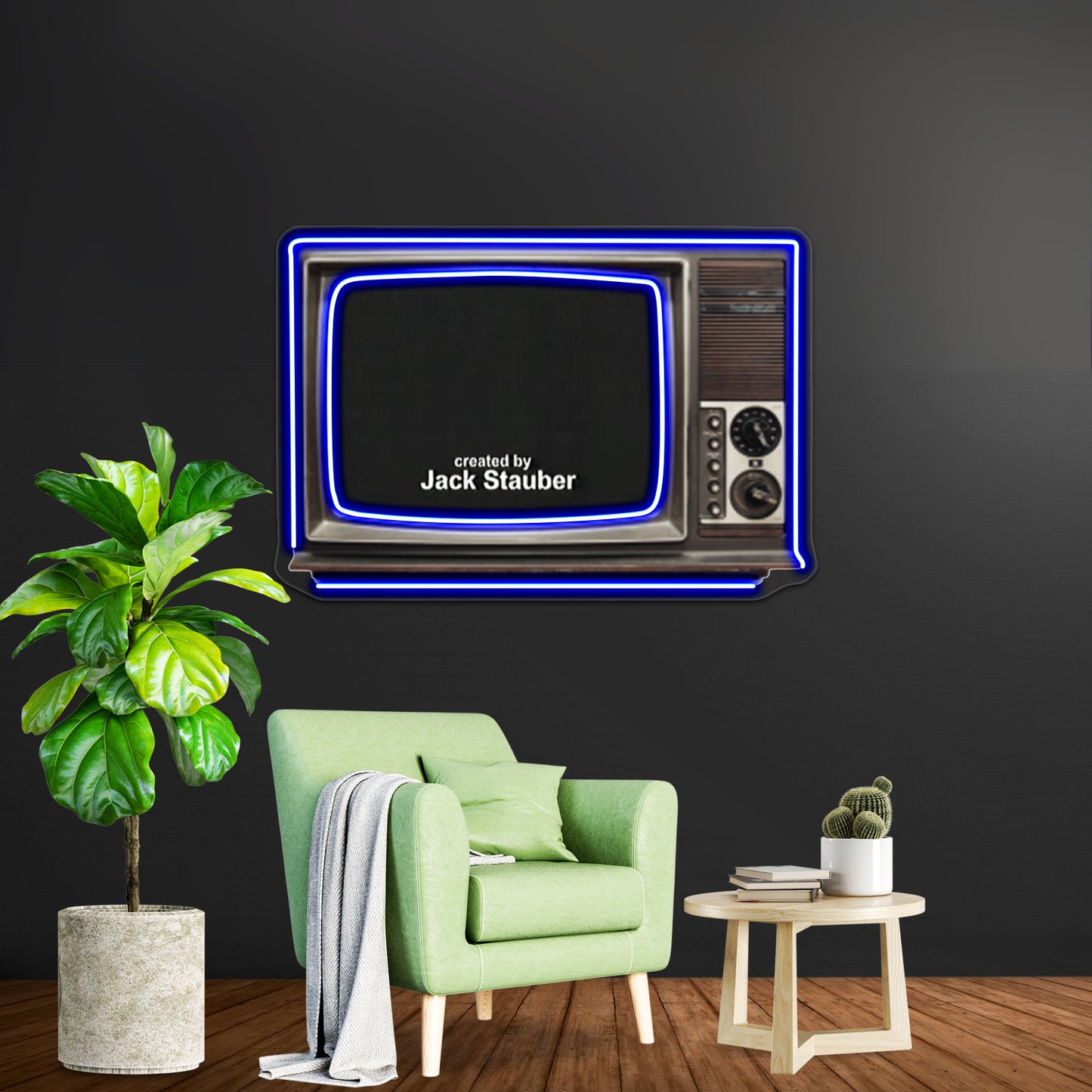 Created By Jack Stauber Retro Tv Wall Artwork Neon Signs