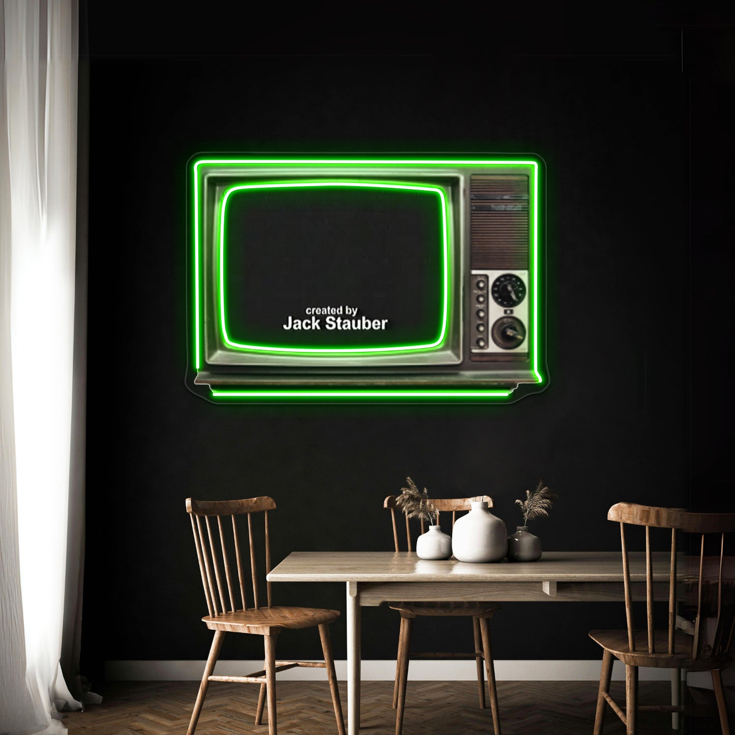 Created By Jack Stauber Retro Tv Wall Artwork Neon Signs