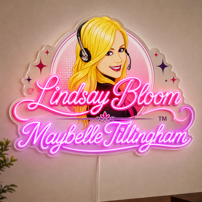 Lindsay Bloom Maybelle Tillingham Custom LED Neon Sign USB Power