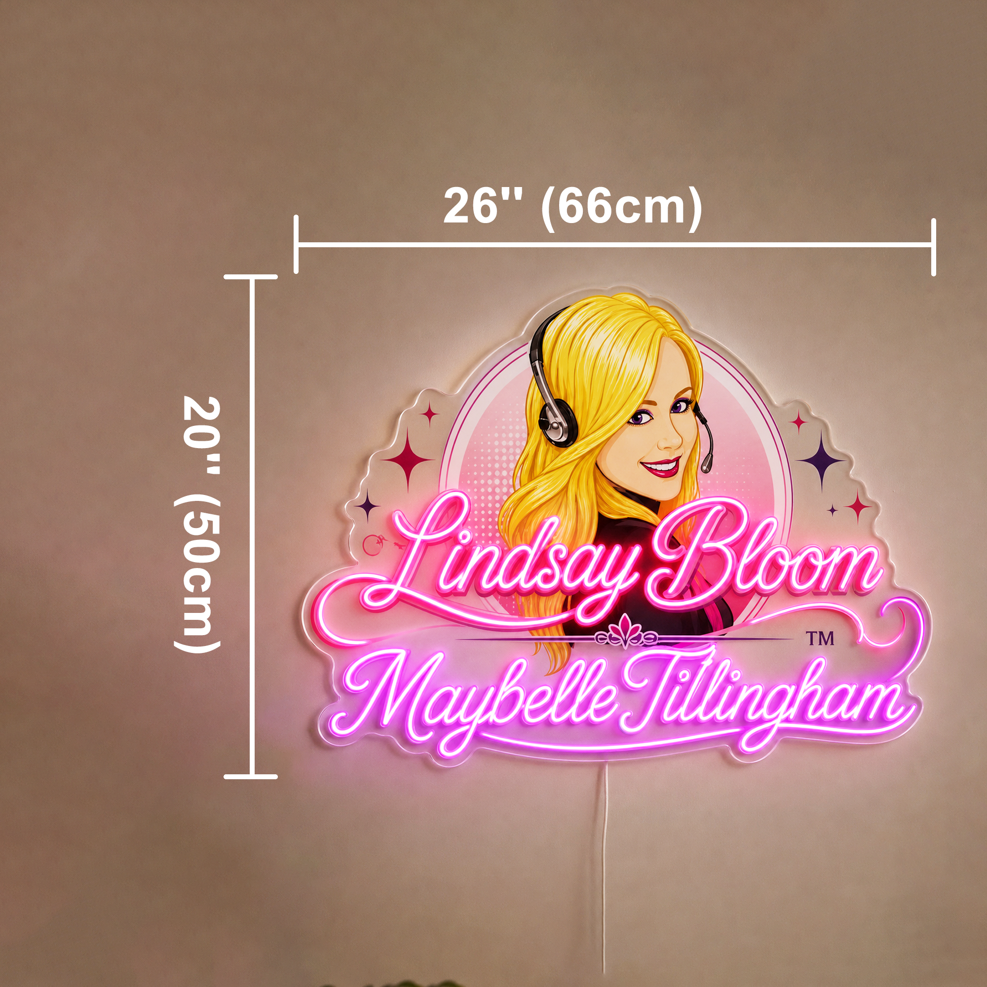 Lindsay Bloom Maybelle Tillingham Custom LED Neon Sign USB Power