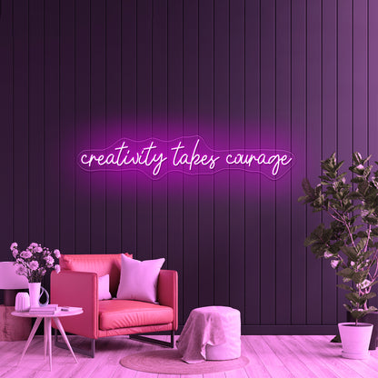 Creativity Takes Courage Home Decor Led Neon Signs Free Shipping - LED neon sign close-up detail