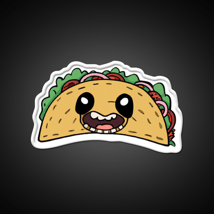 Creepy Smiling Taco Face Taco Led Neon Sign Mexican Food Sign Rgb Color - Shineneon