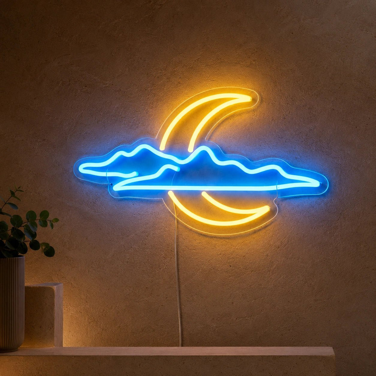 Crescent Moon Cloud LED Neon Sign - Shineneon