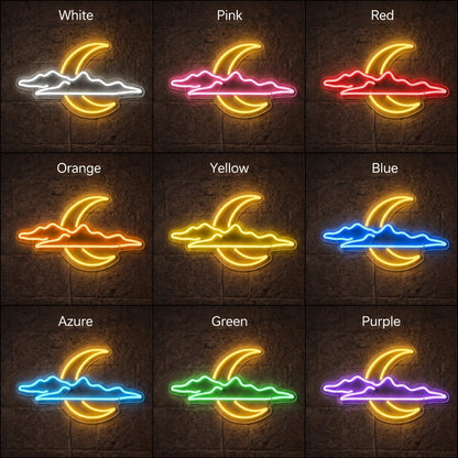 Crescent Moon Cloud LED Neon Sign - Shineneon