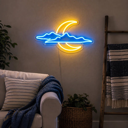 Crescent Moon Cloud LED Neon Sign - Shineneon