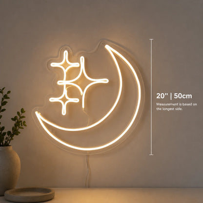 Crescent Moon Line Neon Sign LED Neon Sign size image
