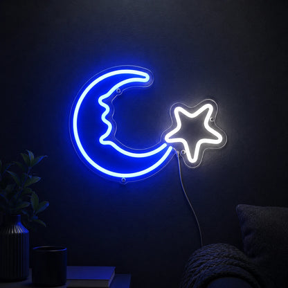 Crescent Moon Star Neon Sign LED Neon Sign high-converting product image