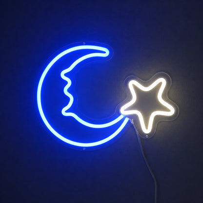 Crescent Moon Star Neon Sign LED Neon Sign main product image