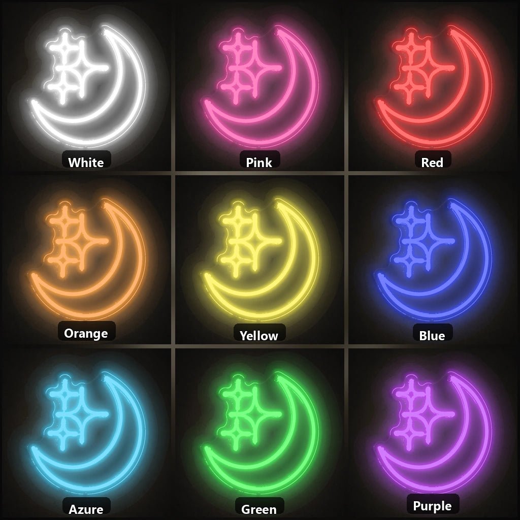 Crescent Moon Three Stars Vintage LED Neon Sign - Shineneon
