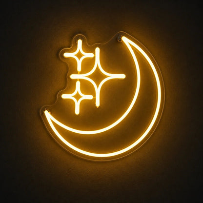 Crescent Moon Three Stars Vintage LED Neon Sign - Shineneon