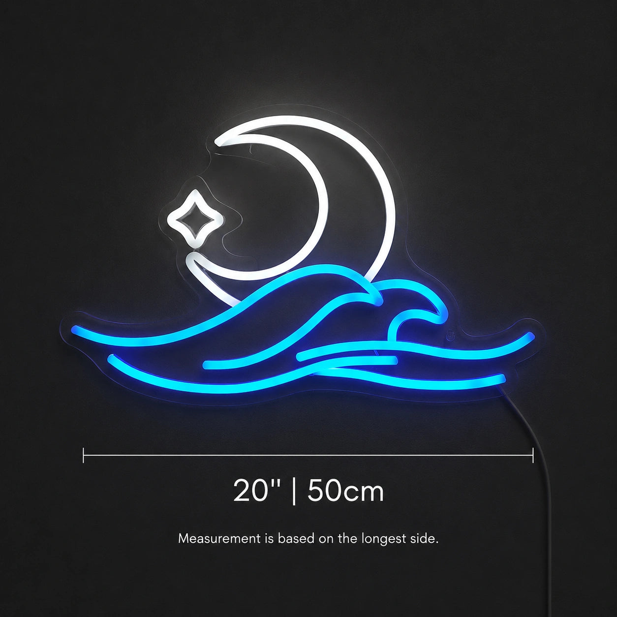 Crescent Wave Neon Sign LED Neon Sign size image