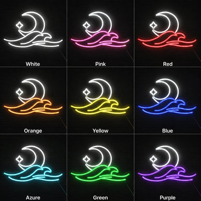 Crescent Wave Neon Sign LED Neon Sign color grid