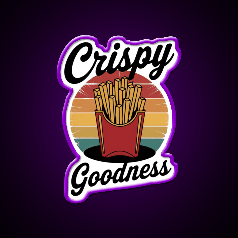 Crispy Goodness Fries Lover Fast Food Led Neon Sign For Burger Place Rgb Color - Shineneon