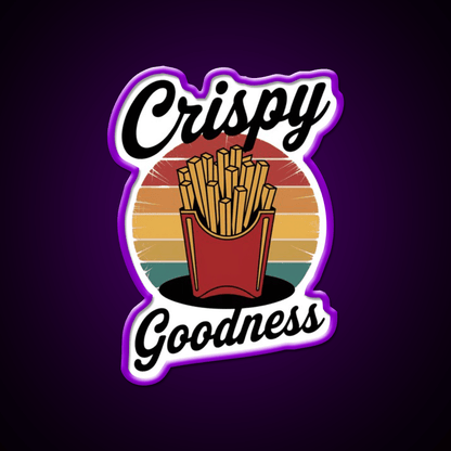 Crispy Goodness Fries Lover Fast Food Led Neon Sign For Burger Place Rgb Color - Shineneon