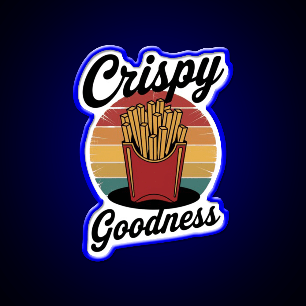 Crispy Goodness Fries Lover Fast Food Led Neon Sign For Burger Place Rgb Color - Shineneon