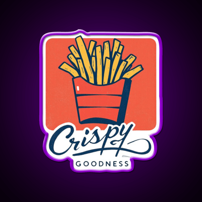Crispy Goodness Fries Lover Led Neon Sign For Burger Place Wall Art Rgb Color - Shineneon
