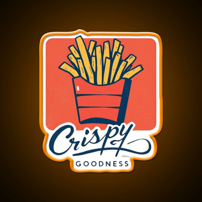 Crispy Goodness Fries Lover Led Neon Sign For Burger Place Wall Art Rgb Color - Shineneon
