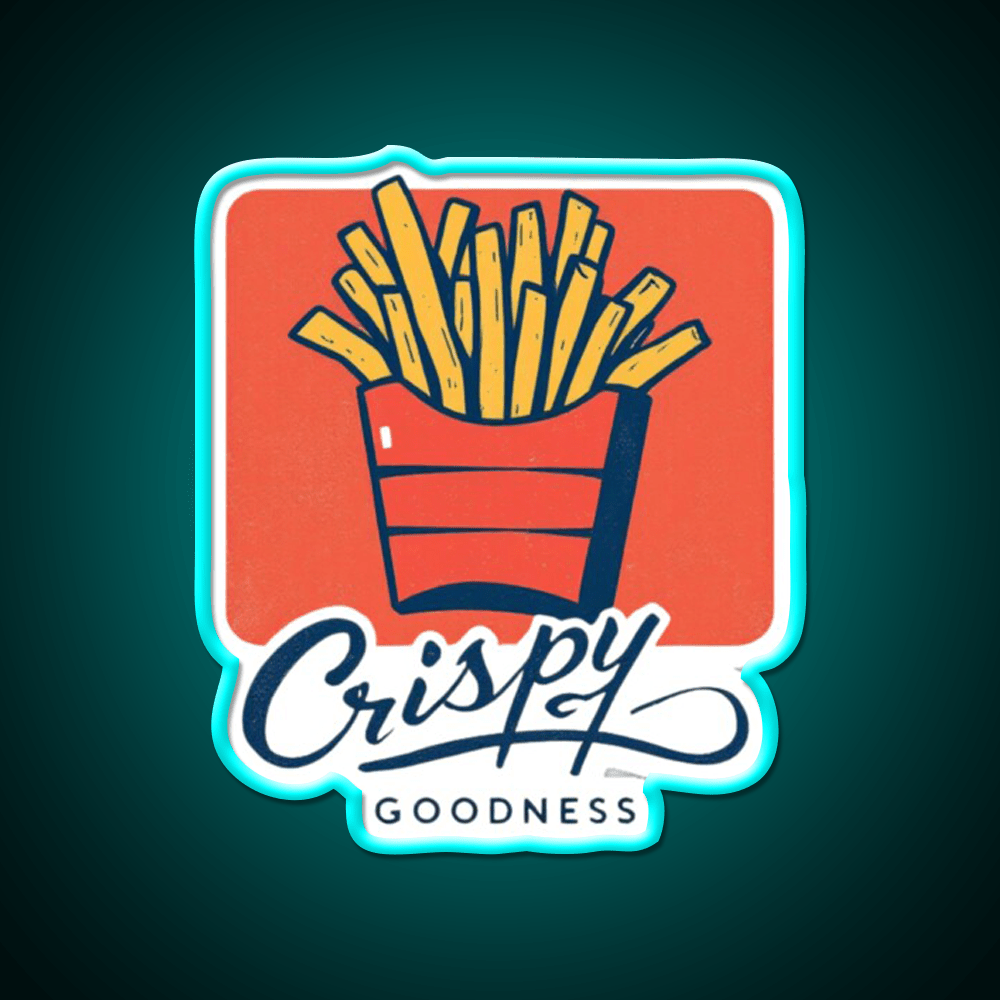 Crispy Goodness Fries Lover Led Neon Sign For Burger Place Wall Art Rgb Color - Shineneon