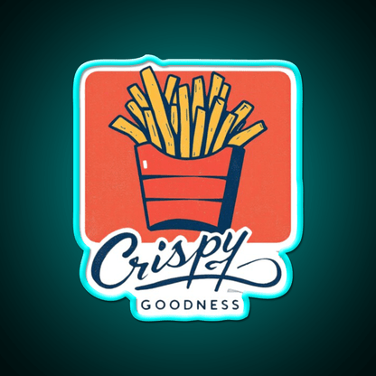 Crispy Goodness Fries Lover Led Neon Sign For Burger Place Wall Art Rgb Color - Shineneon