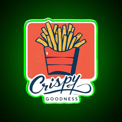 Crispy Goodness Fries Lover Led Neon Sign For Burger Place Wall Art Rgb Color - Shineneon