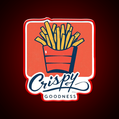 Crispy Goodness Fries Lover Led Neon Sign For Burger Place Wall Art Rgb Color - Shineneon