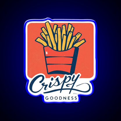 Crispy Goodness Fries Lover Led Neon Sign For Burger Place Wall Art Rgb Color - Shineneon