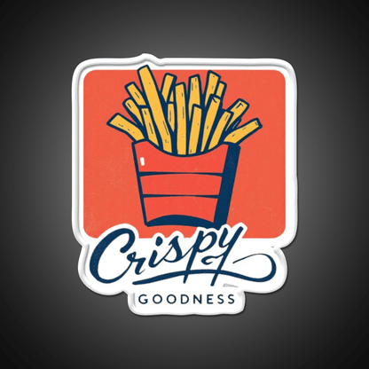 Crispy Goodness Fries Lover Led Neon Sign For Burger Place Wall Art Rgb Color - Shineneon