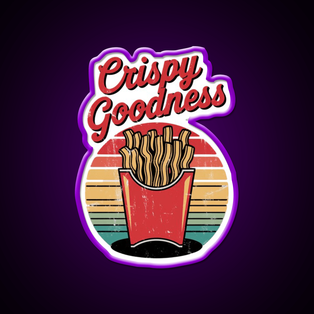 Crispy Goodness Fries Lover Led Neon Sign For Burger Place Wall Decor Rgb Color - Shineneon