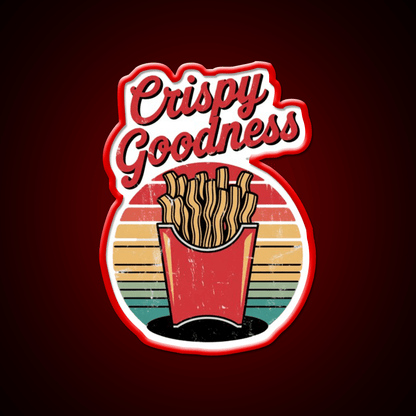 Crispy Goodness Fries Lover Led Neon Sign For Burger Place Wall Decor Rgb Color - Shineneon