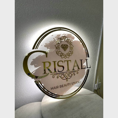 Cristall Hair Studio Acrylic Business Logo Sign - Shineneon